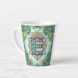 Caneca De Café Latte Alfabeto E