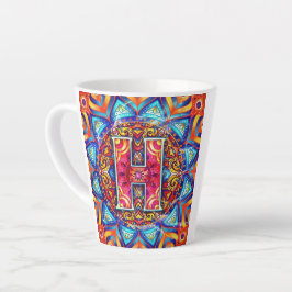 Caneca De Café Latte Alfabeto H