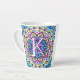 Caneca De Café Latte Alfabeto K