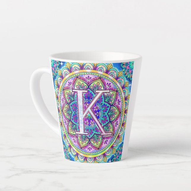 Caneca De Café Latte Alfabeto K (Ângulo esquerdo)