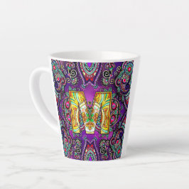 Caneca De Café Latte Alfabeto M