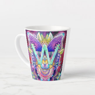 Caneca De Café Latte Alfabeto W