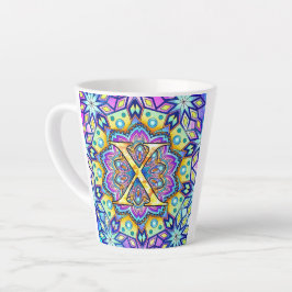 Caneca De Café Latte Alfabeto X
