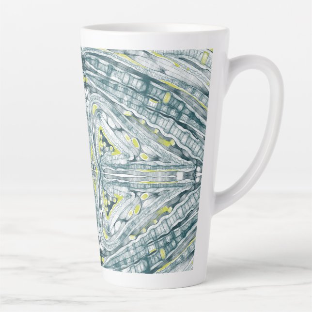 Caneca De Café Latte Algas Em Vidro (Direita)