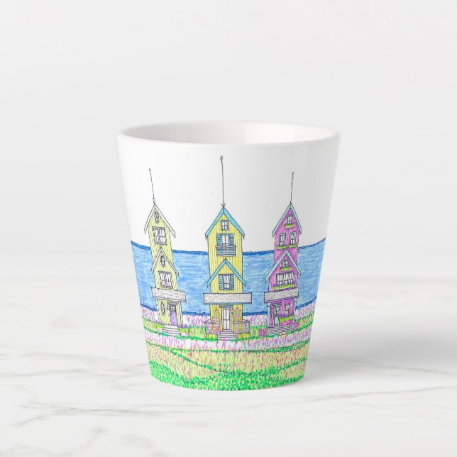 Caneca De Café Latte Algodão de Praia Pequena Lata-Lata (Frente)