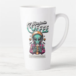 Caneca De Café Latte Alienígena aqui pelo café