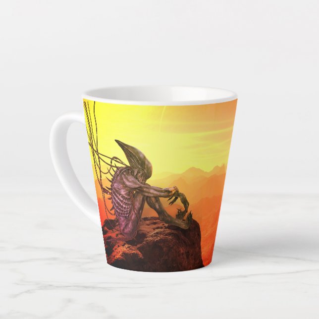 Caneca De Café Latte Alienígena Em Marte (Ângulo esquerdo)