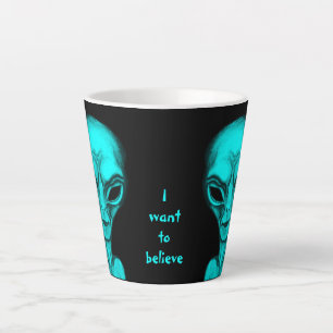 Caneca De Café Latte Alienígena, quero acreditar