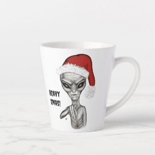 Caneca De Café Latte Alienígena ruim, Natal pesado!