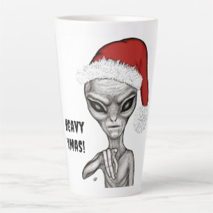 Caneca De Café Latte Alienígena ruim, Natal pesado!