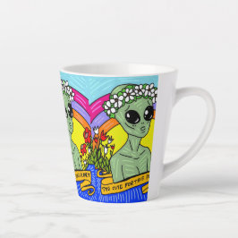 Caneca De Café Latte alienígena tão mosca