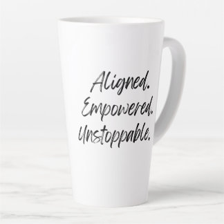 Caneca De Café Latte Aligned. Empowered. Unstoppable.
