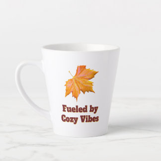 Caneca De Café Latte Alimentado por Citações de Café de Outono de Vibra