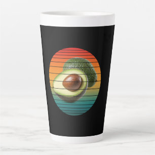 Caneca De Café Latte Alimento vegetariano de fruta de abacate vintage