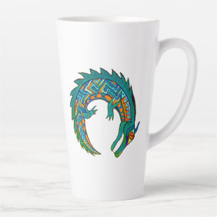 Caneca De Café Latte Alligador Tribal