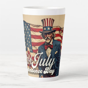Caneca De Café Latte Alma Orgulhosa do 4 de Julho