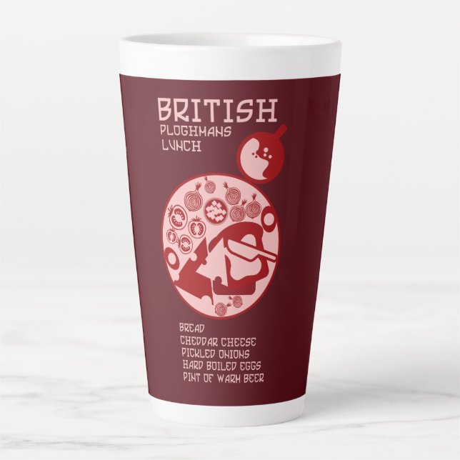 Caneca De Café Latte Almoço Plowman Pub (Frente)