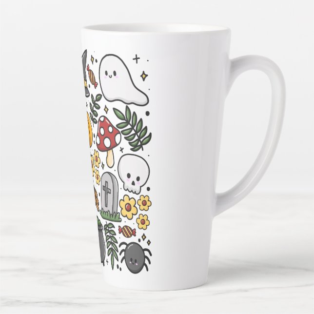 Caneca De Café Latte Almofada com estampa fofa de Halloween (Direita)