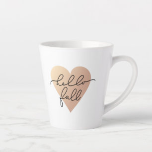 Caneca De Café Latte Alô, Fall Love Heart