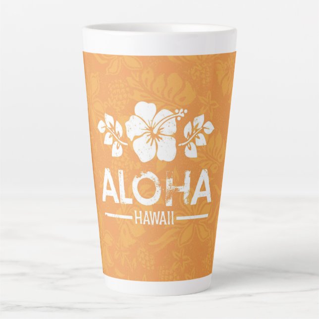 Caneca De Café Latte Aloha Hawaii Latte Mug (Frente)
