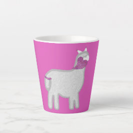 Caneca De Café Latte Alpaca cômoda com coração brilhante