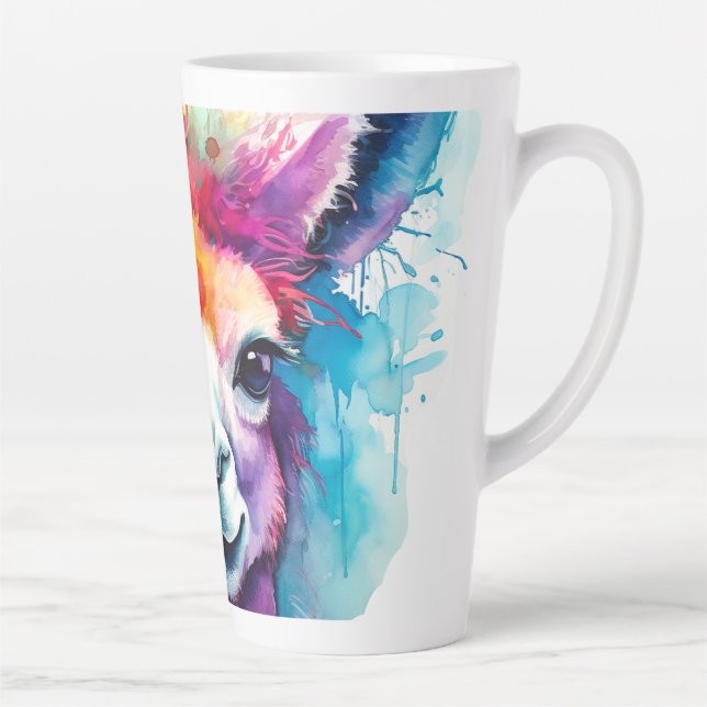 Caneca De Café Latte Alpaca Watercolor #217 (Direita)