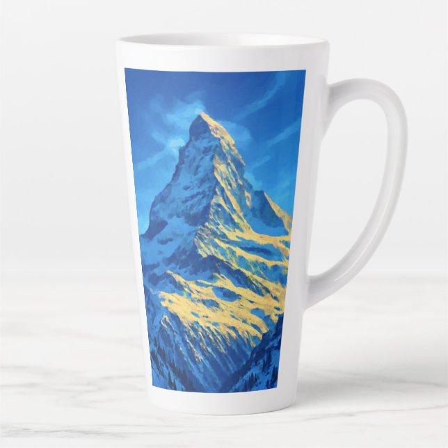 Caneca De Café Latte Alpes de Suiça Matterhorn (Direita)