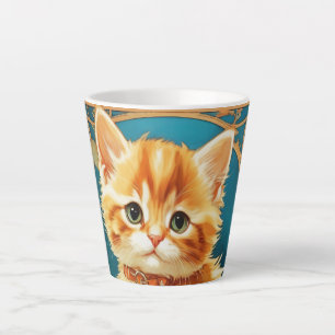Caneca De Café Latte Alphonse Mucha Art Nouveau Cat