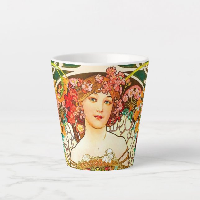 Caneca De Café Latte Alphonse Mucha Art Nouveau Daydre (Frente)