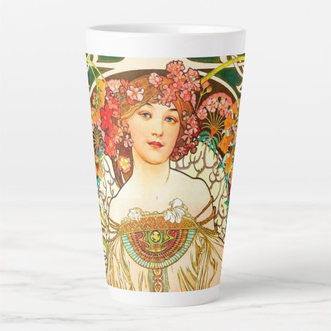 Caneca De Café Latte Alphonse Mucha Art Nouveau Daydre (Frente)