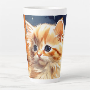 Caneca De Café Latte Alphonse Mucha Art Nouveau Orange Cat