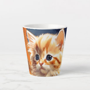 Caneca De Café Latte Alphonse Mucha Art Nouveau Orange Cat