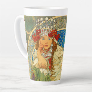 Caneca De Café Latte Alphonse Mucha Art Nouveau Princess Hyacinth