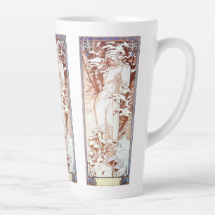 Caneca De Café Latte Alphonse Mucha - White de inverno