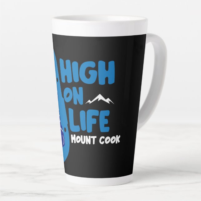 Caneca De Café Latte Alpinismo do Monte Cook Nova Zelândia (Ângulo direito)