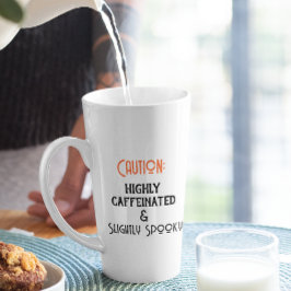 Caneca De Café Latte Altamente Cafeinado White Halloween