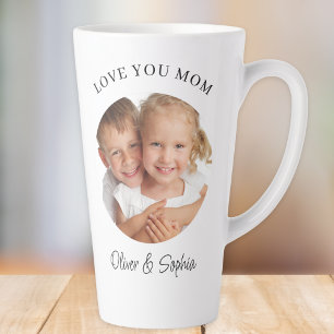 Caneca De Café Latte Ama-te Mãe Foto Moderna Dia das Mães
