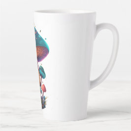 Caneca De Café Latte Amanita Muscaria De Trippy Blue