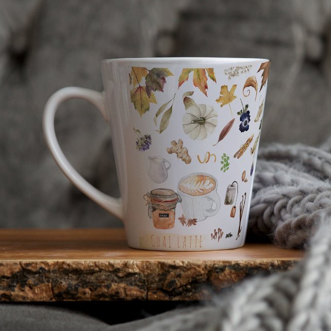 Caneca De Café Latte Amante de Chá Latte | Caneca de Chá Latte com Temp (Criador carregado)