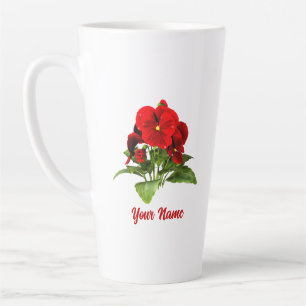 Caneca De Café Latte Amante de Pensamentos Florais Personalizado