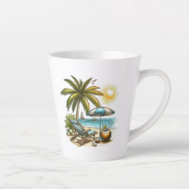 Caneca De Café Latte Amante de praia