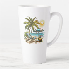Caneca De Café Latte Amante de praia Grande