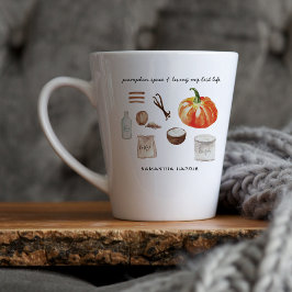 Caneca De Café Latte Amante de Tempero de Abóbora | Caneca de Latte Mon