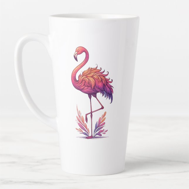 Caneca De Café Latte Amante Flamingo Grande (Esquerda)