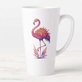 Caneca De Café Latte Amante Flamingo Grande