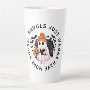Caneca De Café Latte Amantes do Livro de Halloween
