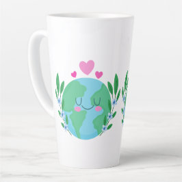 Caneca De Café Latte Amar Terra Sorrindo