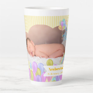 Caneca De Café Latte Amarelo da Nuvem do Arco-Íris Balão