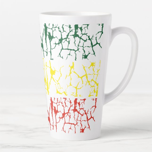 Caneca De Café Latte Amarelo Verde. Vermelha (Direita)