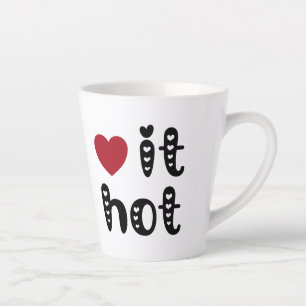 Caneca De Café Latte Ame-o Quente com Corações